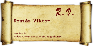 Rostás Viktor névjegykártya